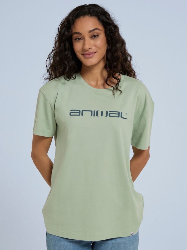 Animal Green Womens Leena Boxy 100% Cotton T-Shirt - Image 1 of 8