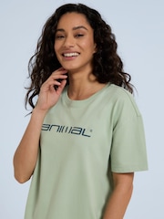 Animal Green Womens Leena Boxy 100% Cotton T-Shirt - Image 4 of 8
