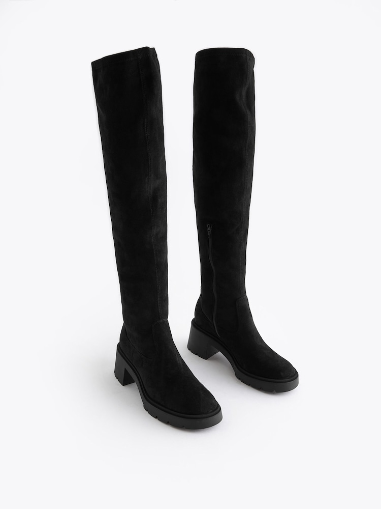 Black Forever Comfort® Over The Knee Sock Boots - Image 3 of 7