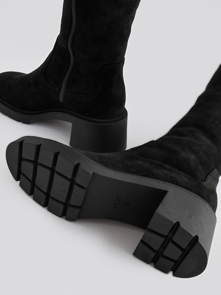 Black Forever Comfort® Over The Knee Sock Boots - Image 6 of 7