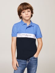 modra - Tommy Hilfiger z izrazitim barvnim vzorcem Polo Top - Slika 1 iz 6