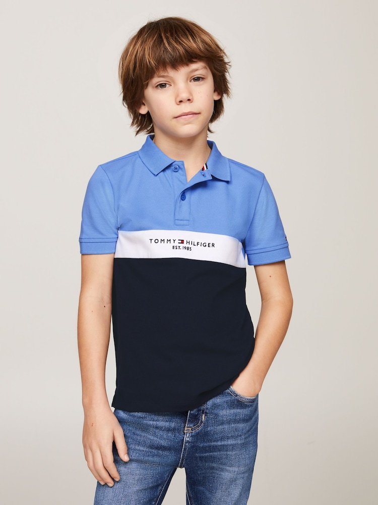 modra - Tommy Hilfiger z izrazitim barvnim vzorcem Polo Top - Slika 1 iz 6