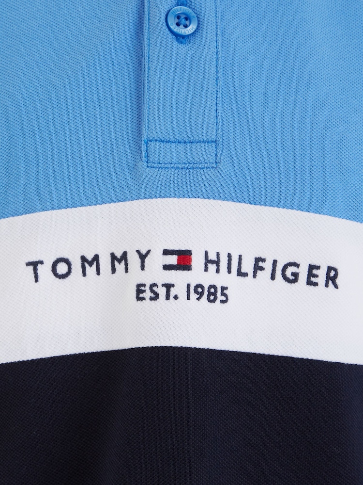 modra - Tommy Hilfiger z izrazitim barvnim vzorcem Polo Top - Slika 6 iz 6