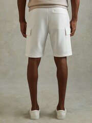 Reiss White Oliver Interlock Jersey Drawstring Shorts - Image 4 of 5