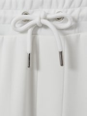 Reiss White Oliver Interlock Jersey Drawstring Shorts - Image 5 of 5