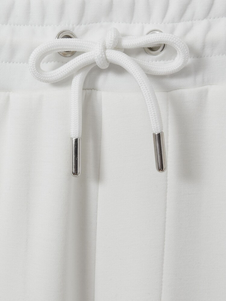 Reiss White Oliver Interlock Jersey Drawstring Shorts - Image 5 of 5 Reiss White Oliver Interlock Jersey Drawstring Shorts - Image 5 of 5