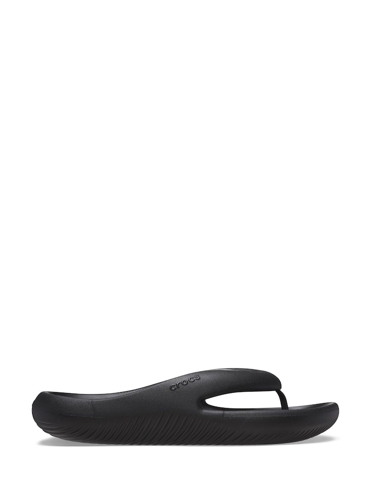 Crocs Black Mellow Recovery Flip Flops - Image 1 of 4