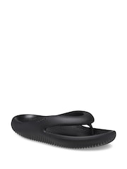 Crocs Black Mellow Recovery Flip Flops - Image 2 of 4