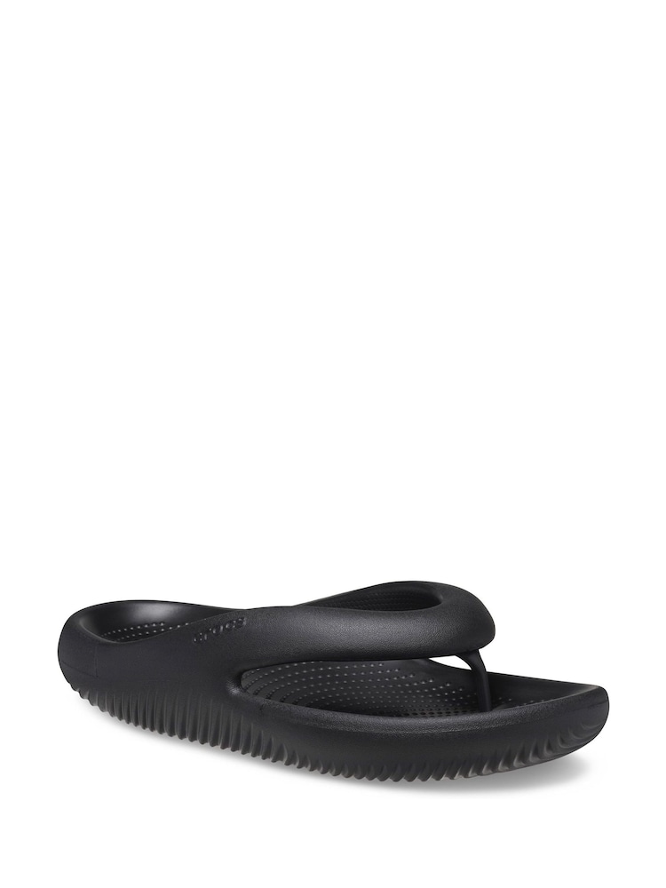 Crocs Black Mellow Recovery Flip Flops - Image 2 of 4