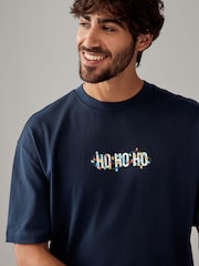Темно-синий HoHoHo - Christmas 100% Cotton T-Shirt - Изображение 4 из 6