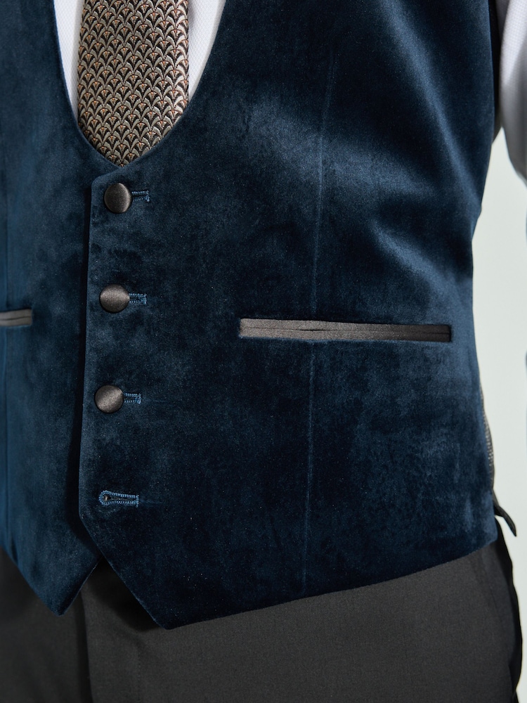Bleu marine - Gilet en velours - Image 5 of 9