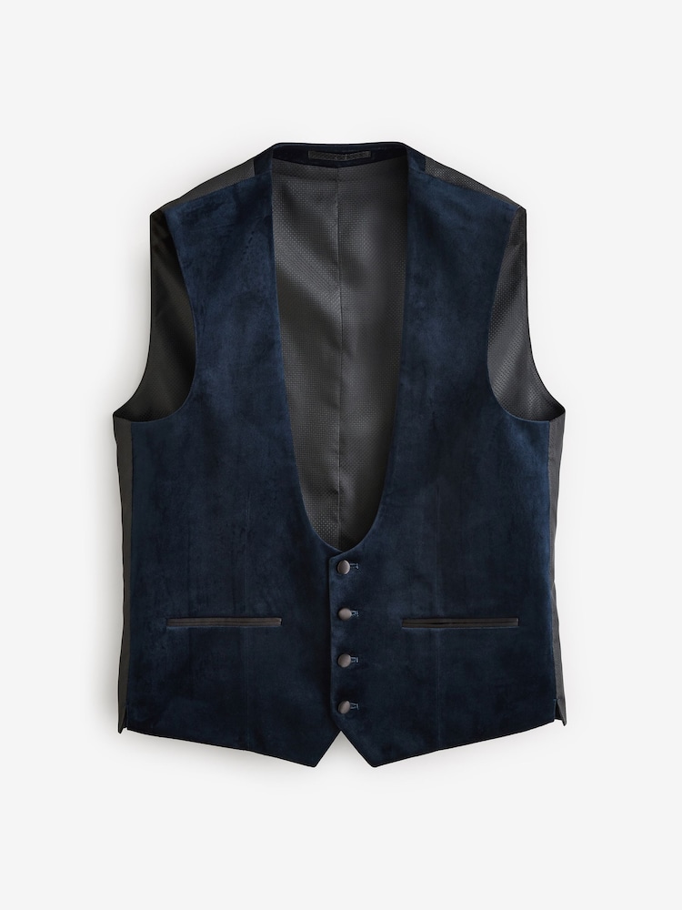 Bleu marine - Gilet en velours - Image 6 of 9