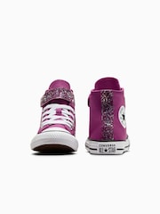 Converse Purple Chuck Taylor Glitter Strap 1V Junior Trainers - Image 5 of 7