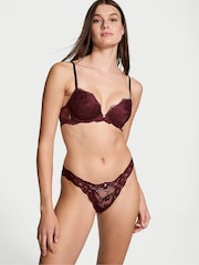 Victoria's Secret Burgundy Purple Lace Brazilian Knickers - Image 3 of 4