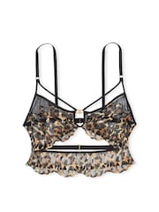 Victoria's Secret Black Leopard Bralette Embroidered Bra - Image 3 of 3