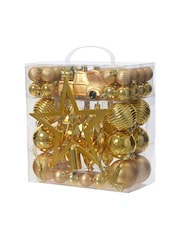 Decoris Gold 67 Piece Shatterproof Christmas Tree Decorations and Baubles - Image 2 of 3