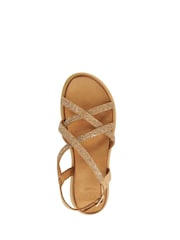 Dune London Brown Ledge Strappy Embellished Flatform Sandals - Image 6 of 6
