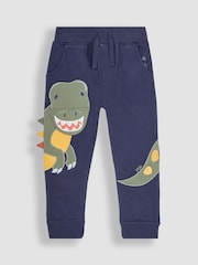JoJo Maman Bébé Navy Blue TRex Appliqué Pet in Pocket Joggers - Image 1 of 4