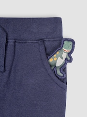 JoJo Maman Bébé Navy Blue TRex Appliqué Pet in Pocket Joggers - Image 3 of 4