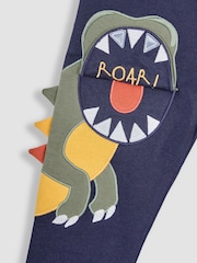 JoJo Maman Bébé Navy Blue TRex Appliqué Pet in Pocket Joggers - Image 4 of 4