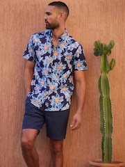 Threadbare Blue Print Short Sleeve Shirt - Image 1 of 3
