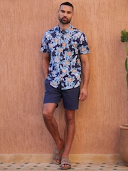 Threadbare Blue Print Short Sleeve Shirt - Image 2 of 3