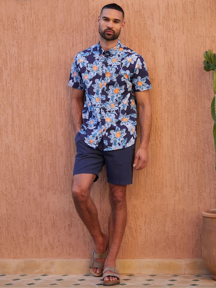 Threadbare Blue Print Short Sleeve Shirt - Image 2 of 3