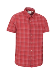 Mountain Warehouse Red 100% Organic Cotton Holiday Mens Short Sleeve Shirt - Image 2 of 5