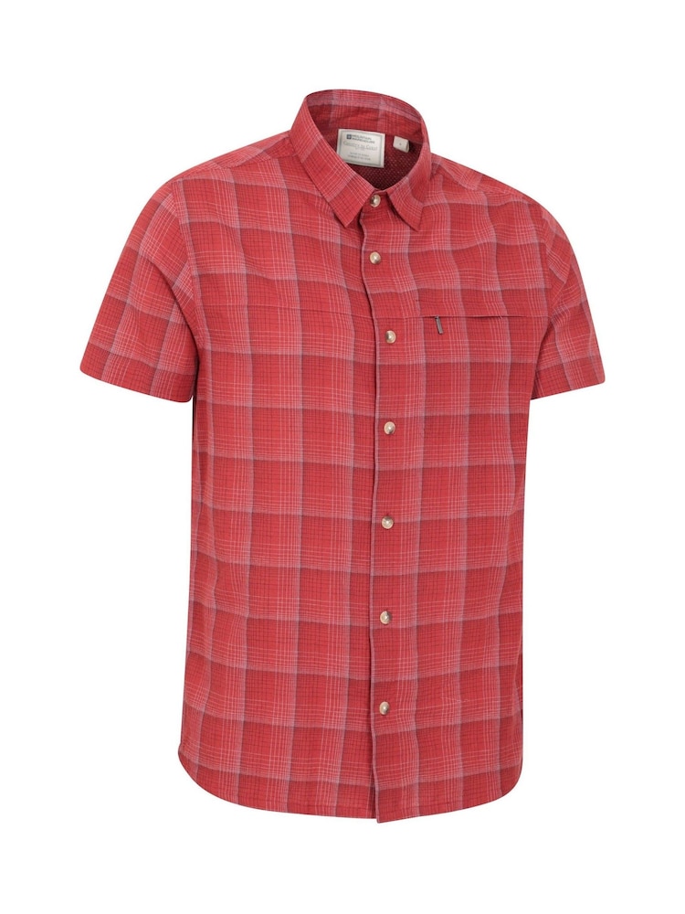 Mountain Warehouse Red 100% Organic Cotton Holiday Mens Short Sleeve Shirt - Image 2 of 5