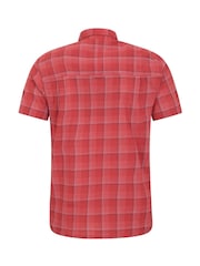 Mountain Warehouse Red 100% Organic Cotton Holiday Mens Short Sleeve Shirt - Image 3 of 5