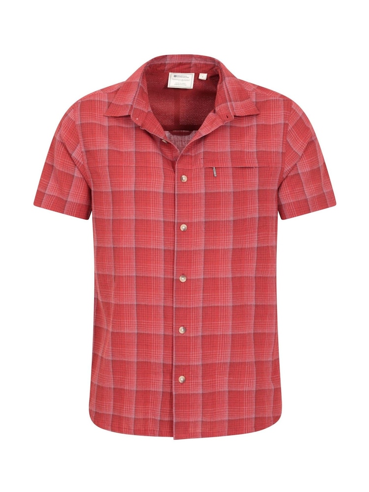Mountain Warehouse Red 100% Organic Cotton Holiday Mens Short Sleeve Shirt - Image 5 of 5