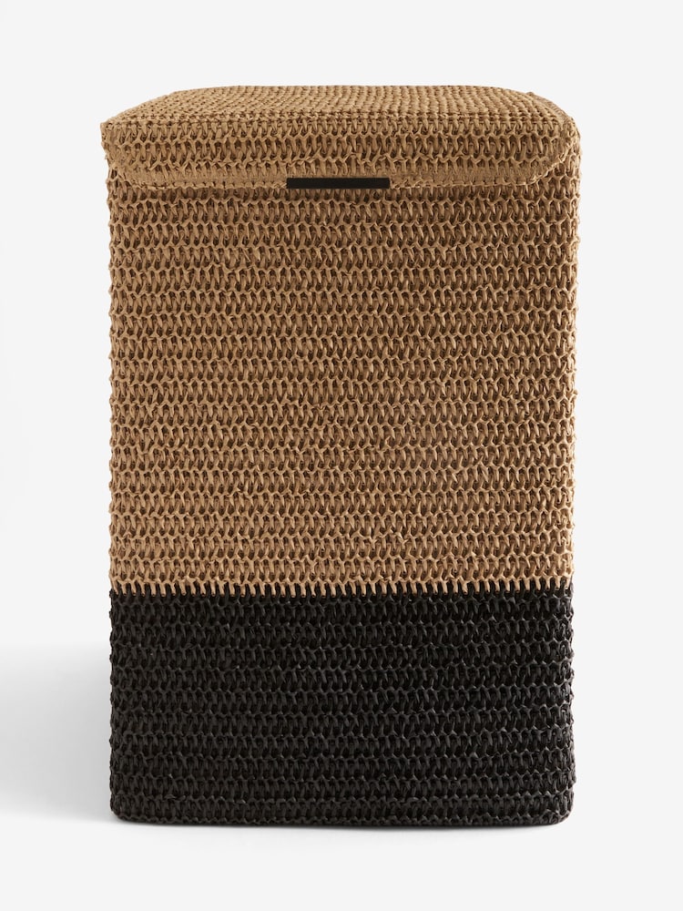 Light Natural Bronx Woven Laundry Basket Hamper - Image 4 of 4