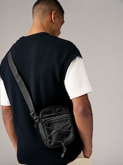 Black Nylon Bungee Cord Cross-Body Bag - Image 1 of 7