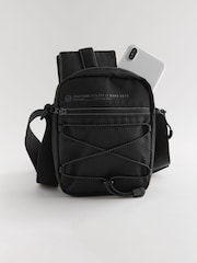Black Nylon Bungee Cord Cross-Body Bag - Image 3 of 7