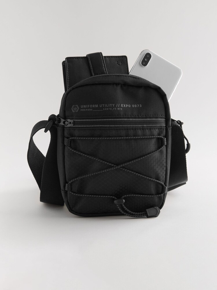 Buy Black Nylon Bungee Cord Cross-Body Bag from the Next UK online