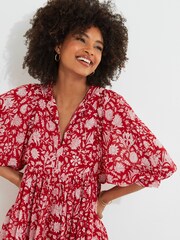 Joe Browns Red Oversized Floral Smock Dress - Image 4 of 5