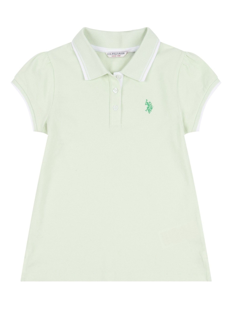 U.S. Polo Assn. Green Cap Sleeve Girls 100% Cotton Polo Shirt - Image 5 of 6