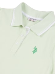 Verde - U.S. Polo Assn. Polo de algodón 100% con mangas casquillo para niña - Imagen 6 de 6