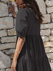 Threadbare Black Button Down Tiered Maxi Shirt Dress - Image 2 of 3