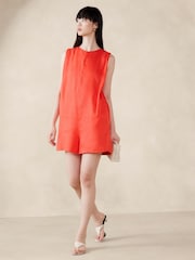 Banana Republic Orange Pinnacles Linen Jumpsuit - Image 1 of 1