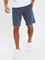 Threadbare Blue 100% Cotton Embroidered Chino Shorts - Image 1 of 4