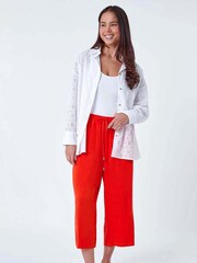 Roman White 100% Cotton Broderie Button Blouse - Image 4 of 5