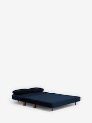 Soft Velvet Navy Blue Palma Double Sofa Bed - Image 10 of 12