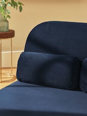 Soft Velvet Navy Blue Palma Double Sofa Bed - Image 3 of 4