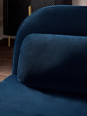 Soft Velvet Navy Blue Palma Double Sofa Bed - Image 6 of 12