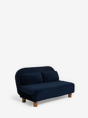 Soft Velvet Navy Blue Palma Double Sofa Bed - Image 9 of 12