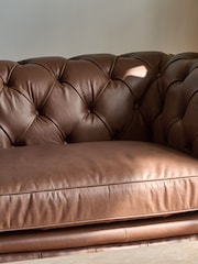 Halo Brown Gainsborough Leather 3 Seater Sofa - Image 2 of 14