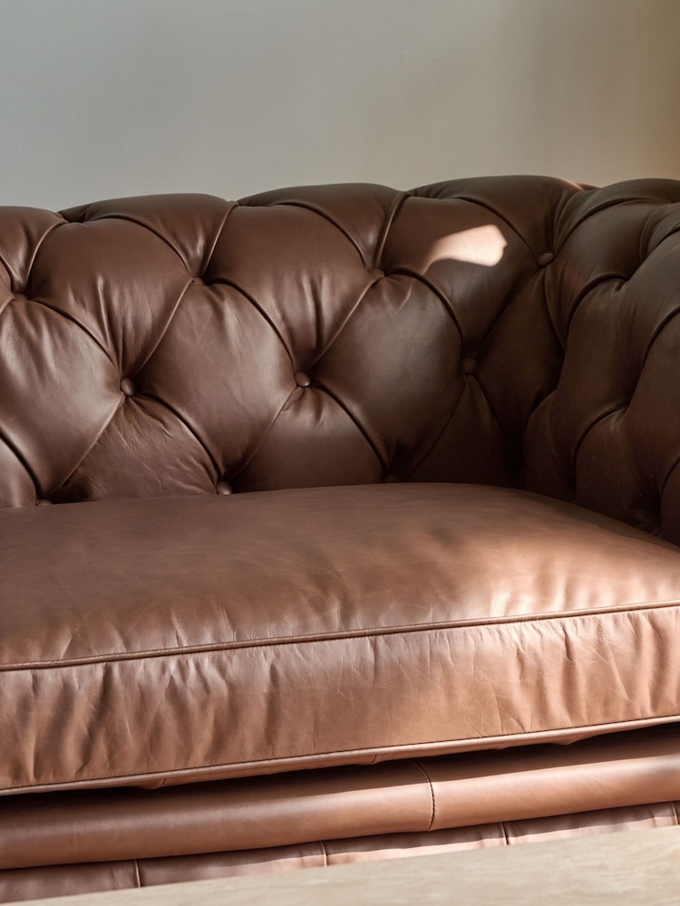 Halo Brown Gainsborough Leather 3 Seater Sofa - Image 2 of 14