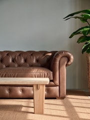 Halo Brown Gainsborough Leather 3 Seater Sofa - Image 3 of 14