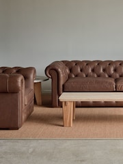 Halo Brown Gainsborough Leather 3 Seater Sofa - Image 5 of 14
